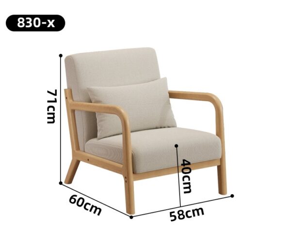 Fauteuil Scandinave en Bois Massif, Moderne Minimaliste