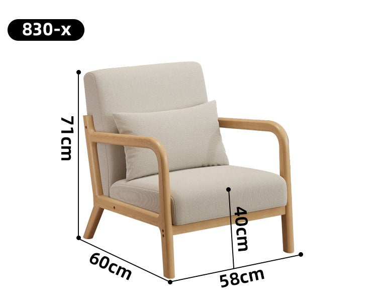 Fauteuil Scandinave en Bois Massif, Moderne Minimaliste